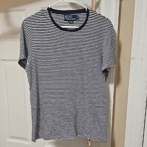 Polo by Ralph Lauren Navy and White Striped Tee